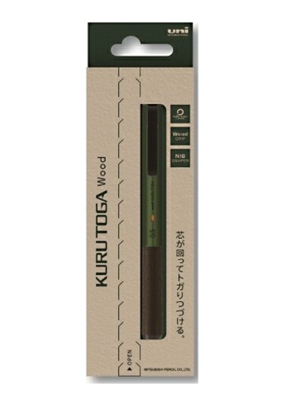 Mitsubishi Pencil Kurutoga Wood 0.5mm Forest Green Yeşil