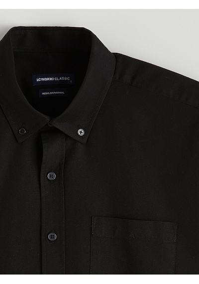 Lcwaıkıkı Classic Siyah Regular Fit Oxford Erkek Gömlek