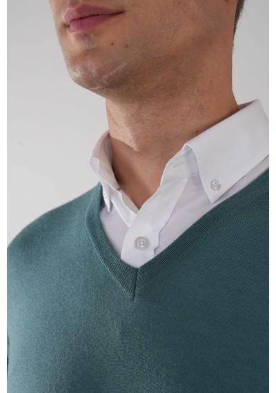 Bisse Erkek Basic V Yaka Triko Mint Tr23knos23212 D50 Mint