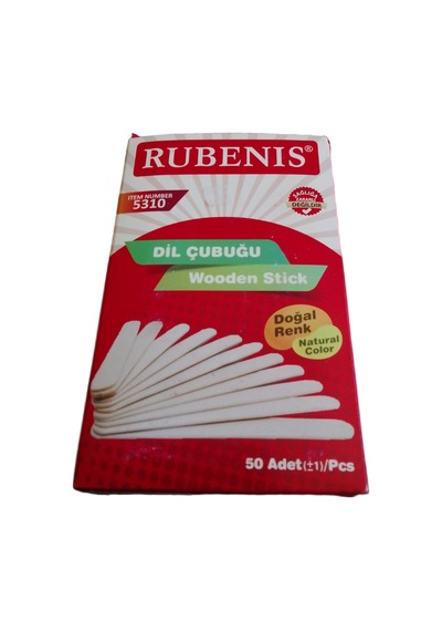 Rubenis 5310 Dil Çubuğu Ahşap Spatula Wooden Stick Doğal Renk 50 Adet 0