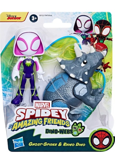 Spidey And His Amazing Friends Dino Webs Figürler Ghots-spider & Rhino Dino Spider - Man