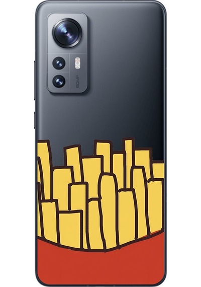 Xiaomi Mi 12 Uyumlu Şeffaf Kılıf Fast Food 5 Tasarımlı