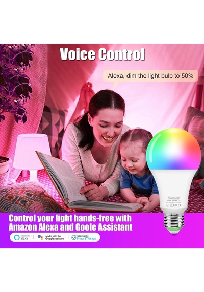 Alexa Ampüller E27 Akıllı Led Lamba, 10w Wifi Renk Değişen Led Rgb Ampul 16 Milyon Renk, Uygulama Kontrolü Kısıl Genel