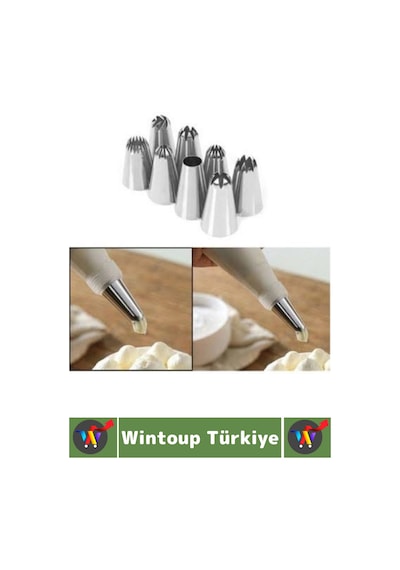 Premium Profesyonel Hobi Kullanım Mutfak Pasta Kek Süsleme Çok Şık Pratik Krema Sıkma Seti 10 Parça Çok Renkli