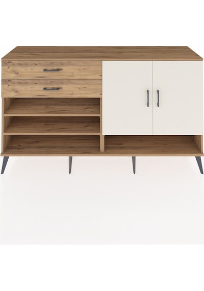 Hyperion Konsol 4 Raflı 2 Çekmeceli 2 Kapaklı 176x44x99 Çam-aytaş Çam-aytaşı/çam
