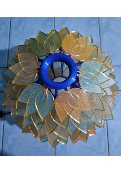 Lotus Çiçek Dekoratif Masa Lambası Abajur Şeffaf Rgb Ampul Dahil Çok Renkli Şeffaf Yapraklı