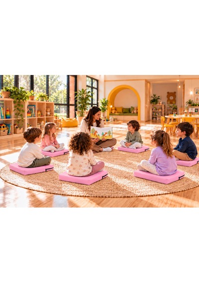 40x40x5 Cm Kare Minder - Sandalye Minderi - Kreş Anaokulu Oyun Aktivite Minderi - Bahçe Dekor Minderi Pembe