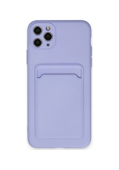 Apple Uyumlu iPhone 11 Pro Max Uyumlu Kılıf Kelvin Kartvizitli Silikon - Lila