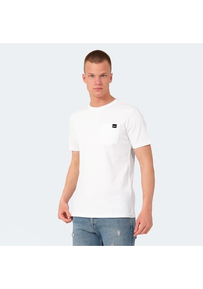 Slazenger VESELA Erkek Cepli Beyaz Tişört