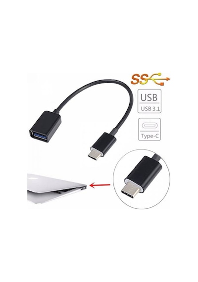 Usb Type-C Otg Kablo Usb C Otg Çevirici Samsung Uyumlu Note 7 Lg G5 Gene