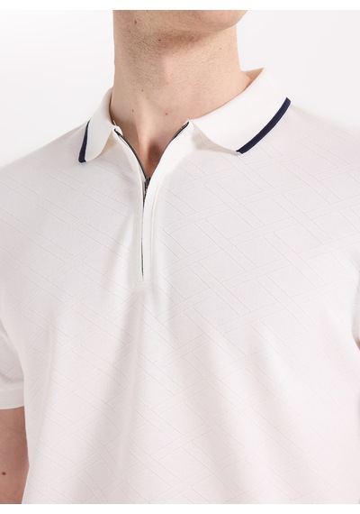 Fabrika Kırık Beyaz Erkek Slim Fit Polo T-shirt F6sm-tst 2057