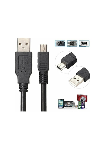 5 Pin Mini Usb Kablo - Dualshock 3 Kol Şarj Kablosu Sixaxis Kablo - 1.5 Metre