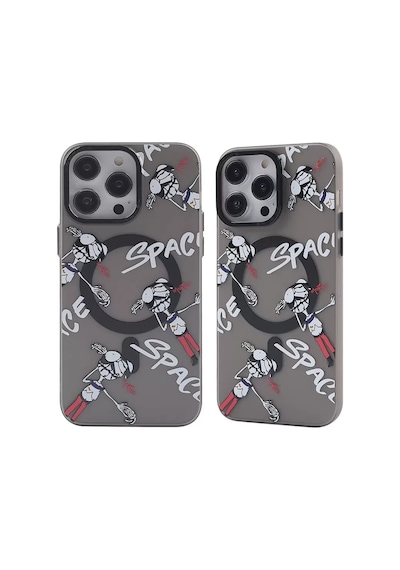 Newface Apple İphone 12 Pro Max Kılıf Apollo Magneticsafe Desenli Kapak - Apollo Siyah - 3 Gri
