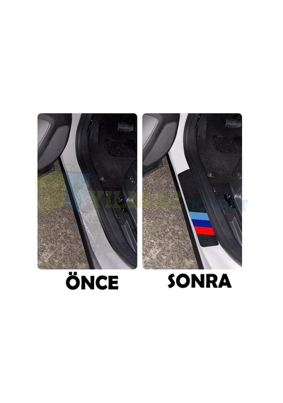 Bmw M Karbon Kapı Eşiği Oto Sticker Etiket Yapıştırma 4 Parça