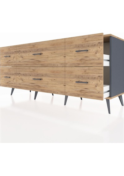 Hyperion Konsol 6 Çekmeceli 176x44x83 Antrasit-aytaşı/çam Aytaşı/çam Hyperion Konsol 6 Çekmeceli 176x44x83 Antrasit-aytaşı/çam Aytaşı/çam