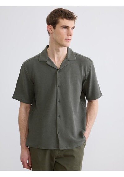 Lcw Vision Haki Regular Fit Resort Yaka Erkek Gömlek