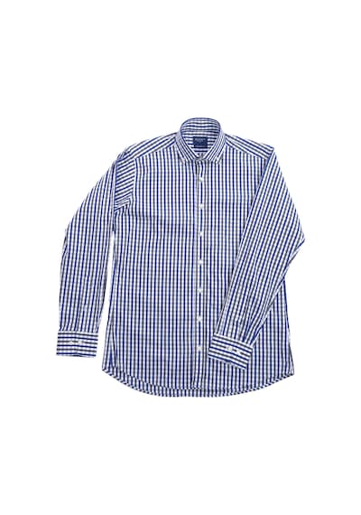 Giant Erkek Uzun Kol Kareli Gömlek - Minimalist Stil Lacivert