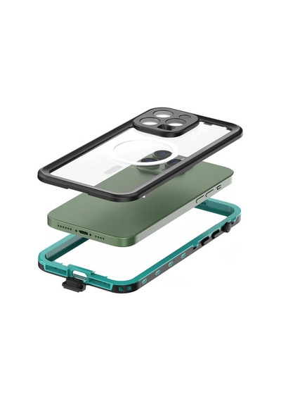 Apple Uyumlu iPhone 14 Pro Max Kılıf 1-1 Su Geçirmez Kılıf Siyah