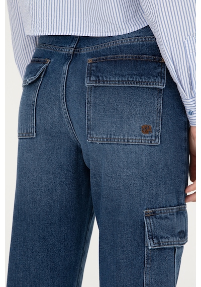 U.S. Polo Assn. Kadın Mavi Cargofit Jean Pantolon 50290929-DN0022