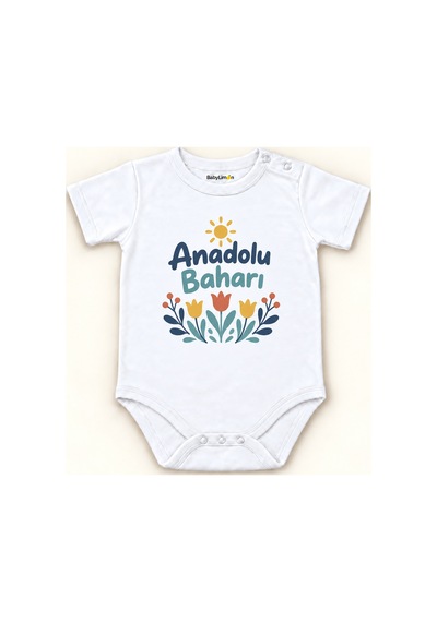 Babylimon Anadolu Baharı Beyaz Kısa Kollu Çıtçıtlı Bebek Zıbını Beyaz - Anadolu Baharı - 928161979 Beyaz - Anadolu Baharı