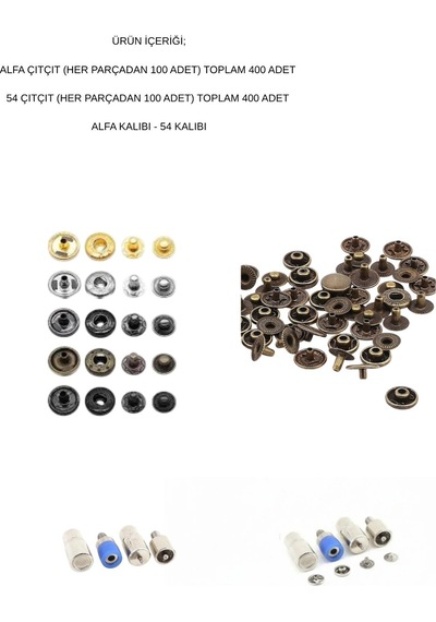 Alfa Çıtçıt -54 Çıtçıt Ve Kalıpları Set