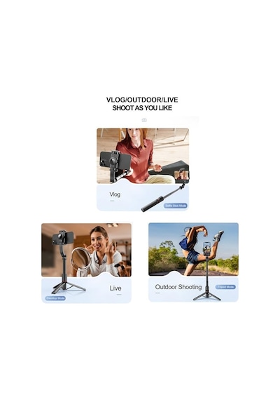 Stabilizer Selfie Stick 2 Si 1 Arada Kablosuz Bluetooth Uzaktan Kumandalı 700mm Ayarlanabilir Yükseklik Ios Uyumlu Tit Diğer Stabilizer Selfie Stick 2 Si 1 Arada Kablosuz Bluetooth Uzaktan Kumandalı 700mm Ayarlanabilir Yükseklik Ios Uyumlu Tit Diğer