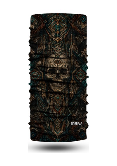 Bobrear Etnik Kuru Kafa Desenli Çok Amaçlı Buff Bandana Boyunluk Çok Renkli
