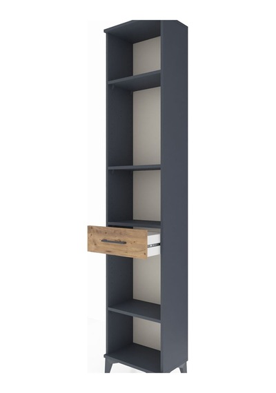 Arges Dolap 4 Raflı Tek Çekmeceli 44x30x221 Antrasit-çam Antrasit