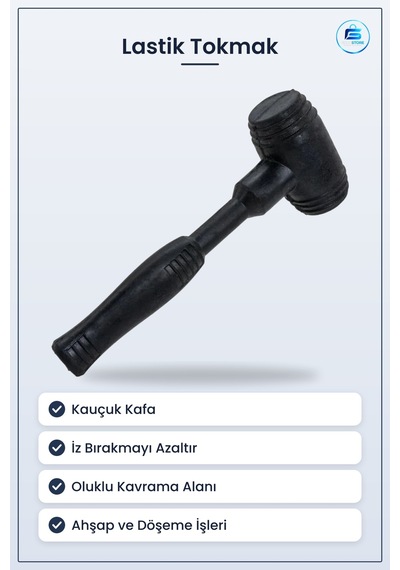 Lastik Tokmak 'lık Çekiç Kauçuk Kafa Hırdavat El Aleti Montaj Döş