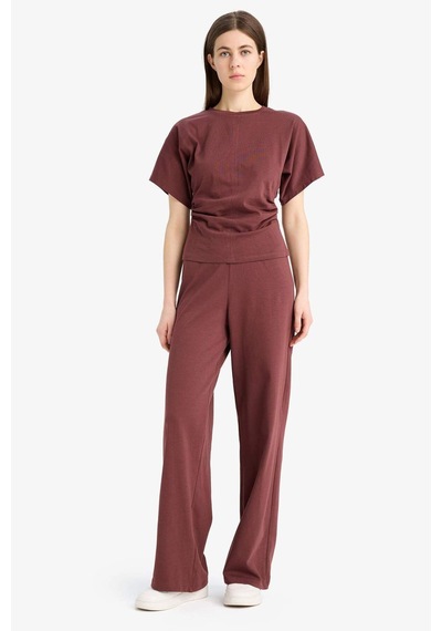 DeFacto Wide Leg Basic Düz Geniş Paça Premium Pantolon E5782AX25SPBR475