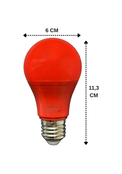 2 Adet Osaka 10w Kırmızı Işık E27 Duylu Kalın Duy Led Ampul