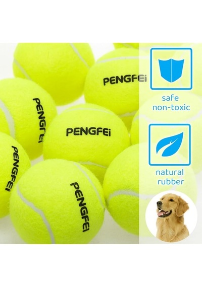 Ayrex Jouis Köpek Oyuncağı Tenis Topu 2'li Büyük Boy Dayanıklı Kauçuk İç Yapı, Diş Dostu Yumuşak Keçe