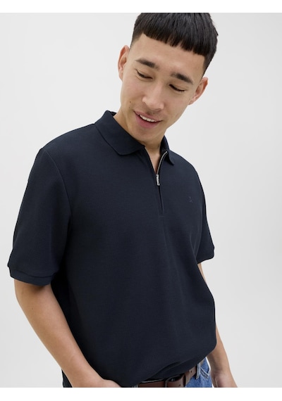 Jack & Jones Jjeaustın Zıp Polo Ss Noos Navy Navy