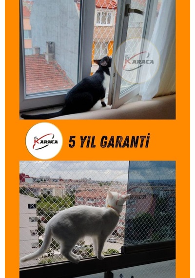 Kedi Balkon Güvenlik Filesi 2.5x17 Mt 2.5mm İp Kalınlığı 4x4 Gözenekli