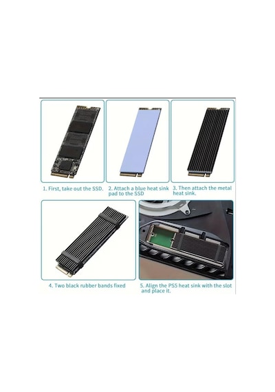 1 Adet M.2 Nvme Ssd Soğutucu Heatsink - 2280 Ssd İçin 1 Termal Ped Ve 3 Beyaz Bantlı - Pc Ve Ps5 Uyumlu M.2 Pcıe N Diğer