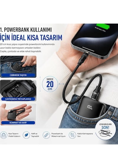 S-link Armor Cl-020 Kısa Lightning Şarj Kablosu 20cm, 30w Pd Hızlı Şarj Destekli Type-c To Lightning Örgülü Dayanıklı Kablo, Powerbank Araç İçi Seyahat Ve Günlük Kullanım İçin İphone İpad Uyumlu