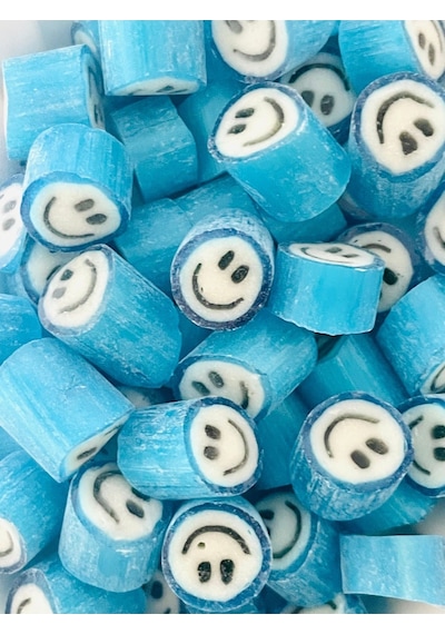 Mavi Gülenyüz Desenli Lolly Şeker 1000 Gr.