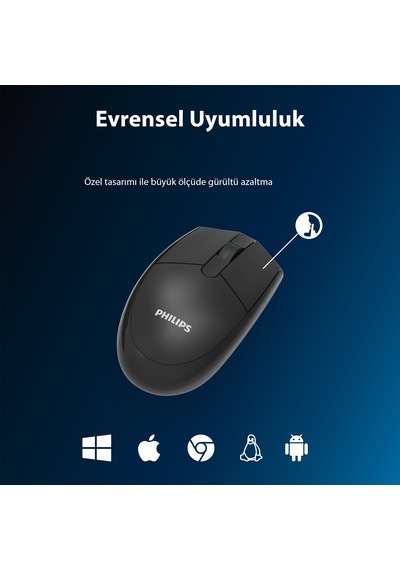 Philips SPK7337 Kablosuz 1200DPI 3 Tuşlu Optik Mouse