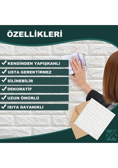 1 M2 6 Adet Kendinden Yapışkanlı Mutfak Fayans Duvar Kağıdı Paneli 3d