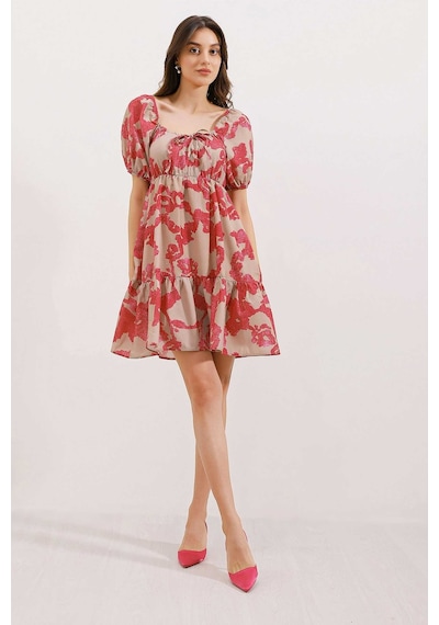 Bigdart 2351 Kloş Poplin Elbise - D. Fuşya 001