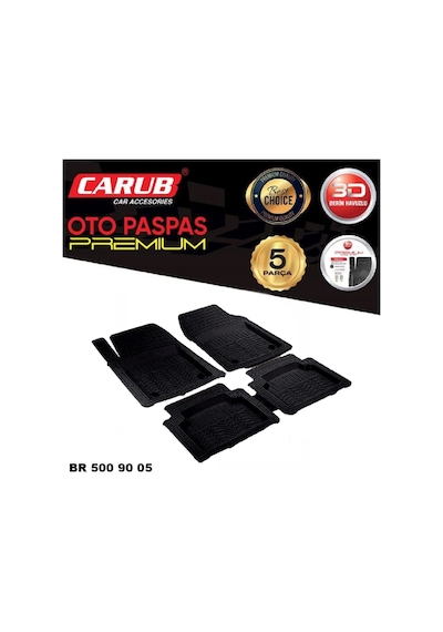Carub Br5009005 Paspas 3d Premium Havuzlu 5pcs Siyah
