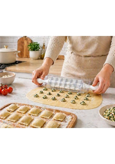 Kare Mantı Kesme Aparatı Hamur Kesici Merdane Çoklu 7 Bıçaklı Hamur Bölücü Mantı Ravioli Erişte Kesici Mutfak
