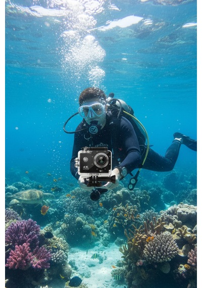4k Aksiyon Kamerasi 16mp 30m Su Altı Wifi 170 Ultra Hd Objektif Video Kamera Siyah