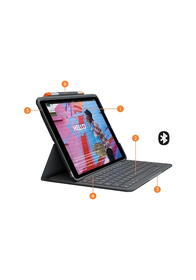 Logitech Slim Folio Apple Uyumlu iPad 7. 8. 9. Nesil İçin Klavyeli Kılıf -ing.
