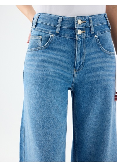 Palazzo Palazzo Fıt Kadın Pantolon Denim