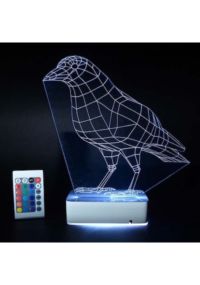 Özel Tasarım Karga 3D Led Lamba