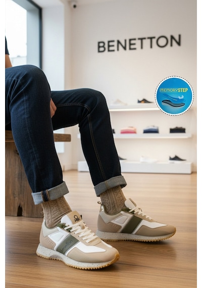 United Colors Of Benetton Bej Bağcıklı Cilt Erkek Spor Ayakkabı Bnı-12114 M