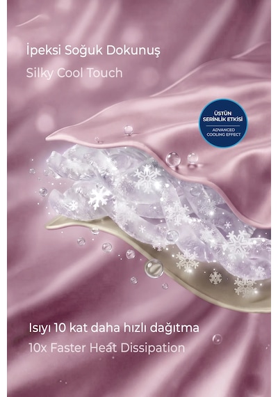 Soğutmalı Yatak Örtüsü Seti Tek Kişilik Soğuk Icecool 2 Parça Çift Taraflı Lila Bej