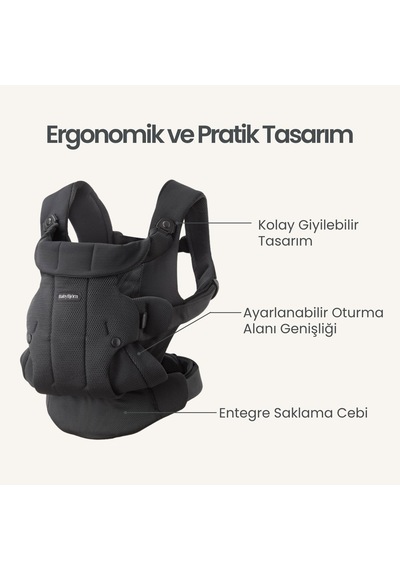 Babybjörn 2 Li Set Begin Ana Kucağı & Kanguru Hold Mesh Dark Grey