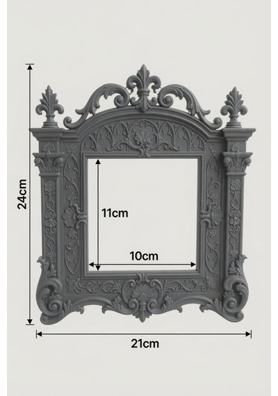 Kişiye Özel Evcil Hayvan Fotoğraf Çerçevesi 21x24 Cm Barok Desenli Köpek Kedi Portre Çerçevesi, Dekoratif Anı Çerçevesi